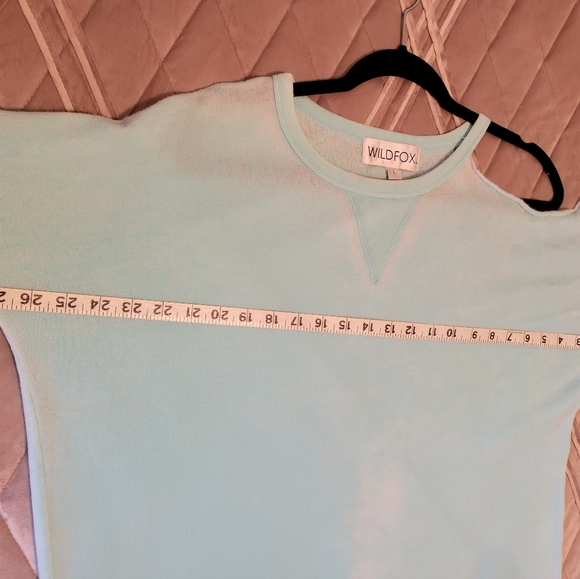 Wildfox long sleeve cold shoulder burn out sweatshirt size L - Picture 8 of 9